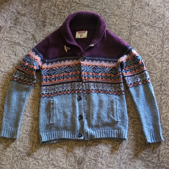 Maroon Grey knitted cardigan, medium by Tokyo Laundry - Picture 1 of 7